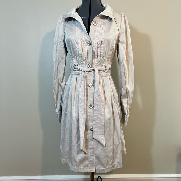 Double Zero Trench Coat With Corset Back Size M - Picture 1 of 10
